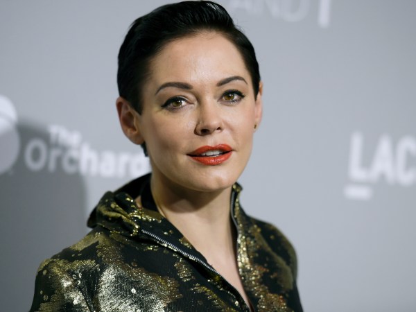 Rose McGowan arrives at the LA Premiere Of "DIOR & I" held at the Leo S. Bing Theatre on Wednesday, April 15, 2015, in Los Angeles. (Photo by Richard Shotwell/Invision/AP)