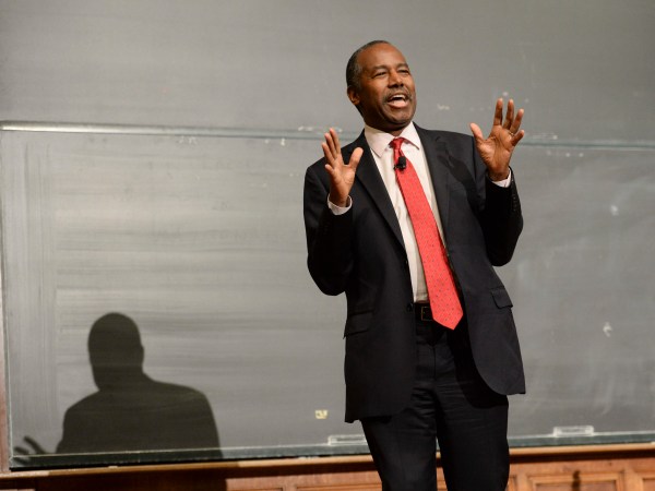 Yale alumnus Dr. Benjamin Carson, President-elect Donald Trump’s pick for secretary of the U.S. Department of Housing and Urban Development, spoke at YaleThursday, Dec. 8 as a guest of the William F. Buckley Jr. Program at Yale. (AP Photo/Stephen Dunn)
