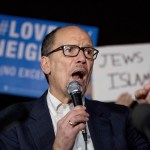 DNC Chairman Tom Perez speaks at a protest against Trump’s new Muslim travel ban in Lafayette Square outside the White House, Monday, March 6, 2017, in Washington. (AP Photo/Andrew Harnik)