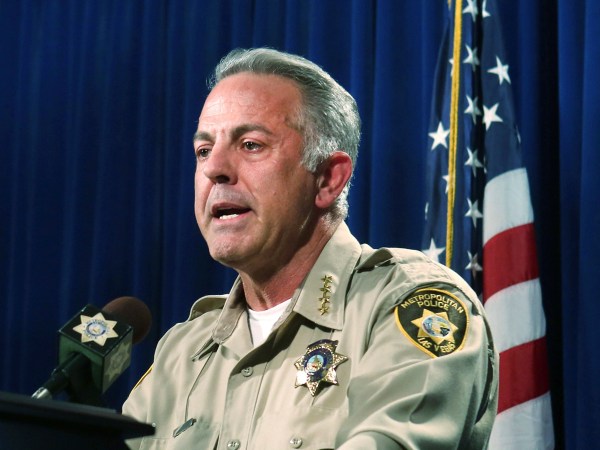 Clark County Sheriff Joe Lombardo announces at the Las Vegas Police headquarters that officer Kenneth Lopera will be prosecuted for the in-custody death of Tashii Brown, Monday, June 5, 2017.  Elizabeth Brumley/Las Vegas Review-Journal