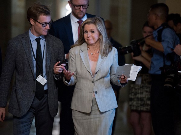 UNITED STATES - JULY 13: Rep. Marsha Blackburn, R-Tenn., talks with reporters in the Capitol on July 13, 2017. (Photo By Tom Williams/CQ Roll Call)