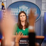 White House press secretary Sarah Huckabee Sanders speaks during a press briefing at the White House, Thursday, July 27, 2017, in Washington. (AP Photo/Alex Brandon)
