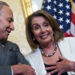 UNITED STATES - SEPTEMBER 14: Senate Minority Leader Charles Schumer, D-N.Y., and House Minority Leader Nancy Pelosi, D-Calif., attend a news conference on the Child Care for Working Families Act, which focuses on affordable early learning and care on September 14, 2017.(Photo By Tom Williams/CQ Roll Call)