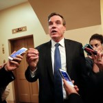 Senate Intelligence Committee Vice Chairman Sen. Mark Warner, D-Va., speaks with reporters on Capitol Hill in Washington, Wednesday, Sept. 27, 2017. (AP Photo/Pablo Martinez Monsivais)