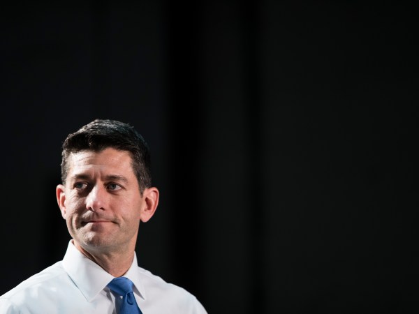 Speaker of the House Paul Ryan, R-Wis., at the Pennsylvania Machine Works, a family-owned pipe-fitting manufacturer, in Aston, Pa., Thursday, Sept. 28, 2017. (AP Photo/Matt Rourke)