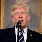 President Donald Trump makes a statement about the mass shooting in Las Vegas, Monday, Oct. 2, 2017 in Washington. (AP Photo/Evan Vucci)