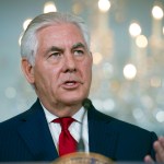 Secretary of State Rex Tillerson makes a statement at the State Department in Washington, Wednesday, Oct. 4, 2017. (AP Photo/Cliff Owen)