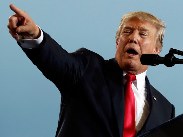 President Donald Trump speaks about tax reform during an event at the Harrisburg International Airport, Wednesday, Oct. 11, 2017, in Middletown, Pa. (AP Photo/Alex Brandon)