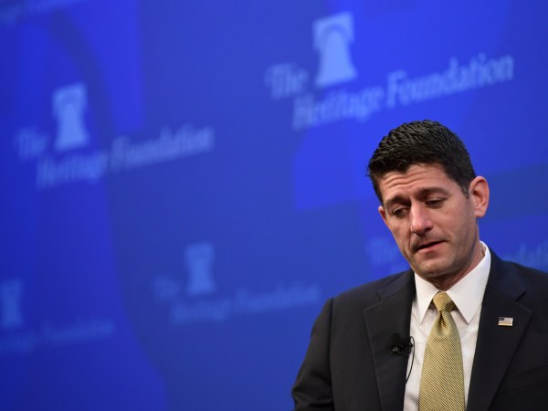 House Speaker Paul Ryan of Wis., speaks at the Heritage Foundation in Washington, Thursday, Oct. 12, 2017. (AP Photo/Susan Walsh)