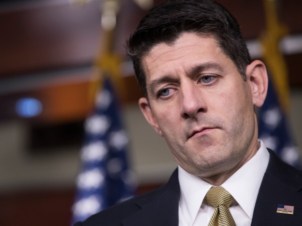 Speaker of the House Paul Ryan, R-Wis., takes questions from reporters on Capitol Hill in Washington, Thursday, Oct. 12, 2017, a day before visiting hurricane-ravaged Puerto Rico with a bipartisan delegation to assess the destruction. The House is on track to deliver disaster aid, $16 billion to pay flood insurance claims, and emergency funding to help the cash-strapped government of Puerto Rico stay afloat. (AP Photo/J. Scott Applewhite)