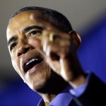 Former President Barack Obama speaks during a canvasing event for New Jersey Democratic gubernatorial nominee Phil Murphy, Thursday, Oct. 19, 2017, in Newark, N.J. (AP Photo/Julio Cortez)
