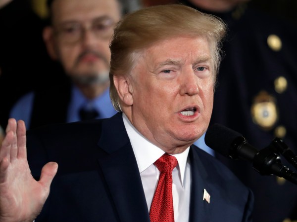 President Donald Trump speaks during an event to declare the opioid crisis a "Public Health Emergency," in the East Room of the White House, Thursday, Oct. 26, 2017, in Washington. (AP Photo/Evan Vucci)