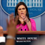 White House press secretary Sarah Huckabee Sanders speaks during the daily press briefing, Monday, Oct. 30, 2017, in Washington. (AP Photo/Evan Vucci)
