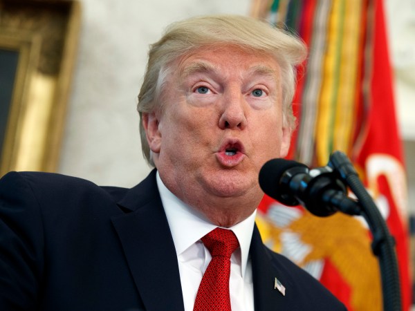 President Donald Trump speaks to the winners from the National Minority Enterprise Development Week Awards Program, in the Oval Office of the White House, Tuesday, Oct. 24, 2017, in Washington. (AP Photo/Evan Vucci)