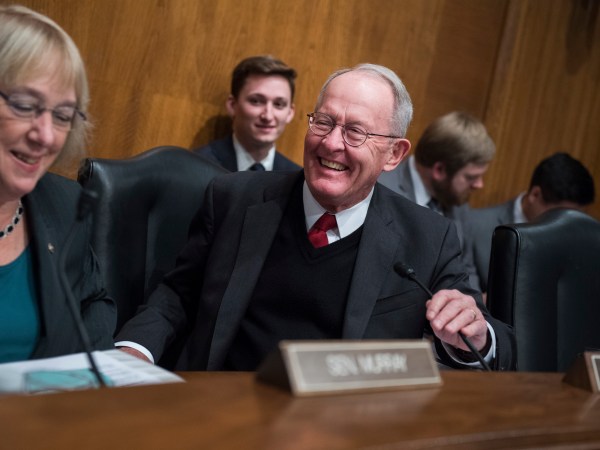 UNITED STATES - OCTOBER 19: Chairman Lamar Alexander, R-Tenn., and Sen. Patty Murray, D-Wash., ranking member, are seen during a Senate Health, Education, Labor and Pensions Committee hearing in Dirksen Building titled "Examining How Healthy Choices Can Improve Health Outcomes and Reduce Costs," on October 19, 2017. (Photo By Tom Williams/CQ Roll Call)