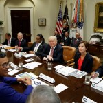 President Donald Trump speaks during an energy roundtable with tribal, state, and local leaders in the Roosevelt Room of the White House, Wednesday, June 28, 2017, in Washington. (AP Photo/Evan Vucci)