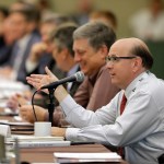 Maine Secretary of State Matt Dunlap speaks during a voter registration meeting at the National Association of Secretaries of State conference Saturday, July 8, 2017, in Indianapolis. (AP Photo/Darron Cummings)