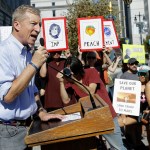 Tom Steyer speaks at a rally calling for the impeachment of President Donald Trump in San Francisco, Tuesday, Oct. 24, 2017. (AP Photo/Jeff Chiu)
