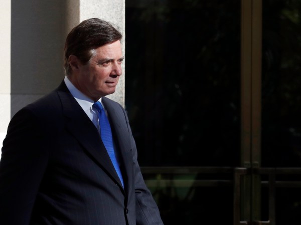 Paul Manafort, President Donald Trump's former campaign chairman, departs Federal District Court in Washington, Monday, Oct. 30, 2017. Manafort, and a former business associate, Rick Gates, have been told to surrender to federal authorities Monday, according to reports and a person familiar with the matter. (AP Photo/Alex Brandon)