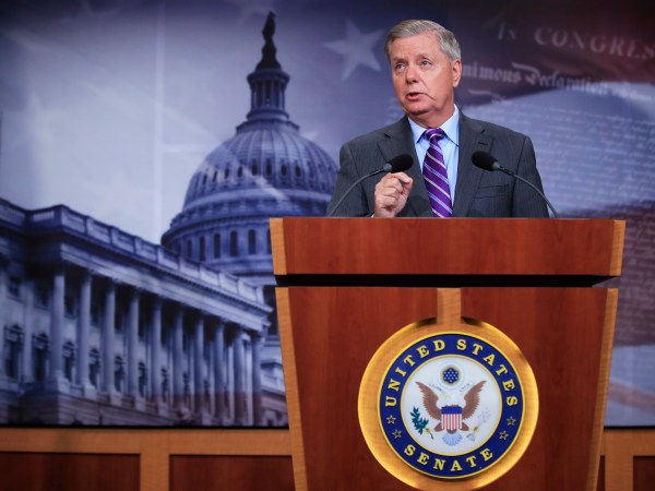 Sen. Lindsey Graham, R-S.C., speaks on why alleged attacker in New York should be held as enemy combatant during a news conference on Capitol Hill in Washington, Wednesday, Nov. 1, 2017.  (AP Photo/Manuel Balce Ceneta)