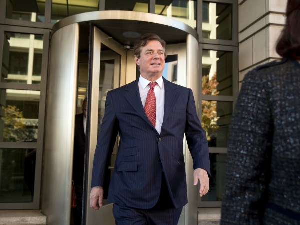 Paul Manafort, President Donald Trump's former campaign chairman, departs Federal District Court, Thursday, Nov. 2, 2017, in Washington. (AP Photo/Andrew Harnik)