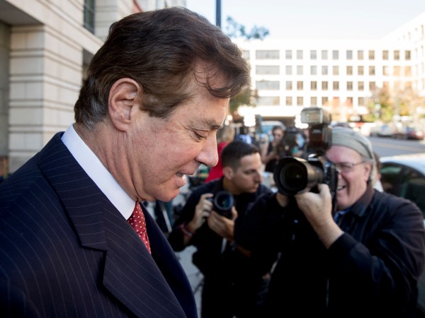 Paul Manafort, President Donald Trump's former campaign chairman, departs Federal District Court, Thursday, Nov. 2, 2017, in Washington. (AP Photo/Andrew Harnik)