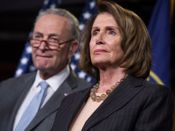UNITED STATES - NOVEMBER 02: Senate Minority Leader Charles Schumer, D-N.Y., and House Minority Leader Nancy Pelosi, D-Calif., conduct a news conference in the Capitol Visitor Center to voice opposition to the Republicans' tax reform plan on November 2, 2017. (Photo By Tom Williams/CQ Roll Call)