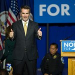 Virginia Gov.-elect Ralph Northam walks onstage to celebrate his election at the Northam For Governor election night party at George Mason University in Fairfax, Va., Tuesday, Nov. 7, 2017. (AP Photo/Cliff Owen)