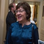UNITED STATES - NOVEMBER 14: Sen. Susan Collins, R-Maine,  speaks with the media after the Senate Policy luncheons in the Capitol on November 14, 2017.(Photo By Tom Williams/CQ Roll Call)