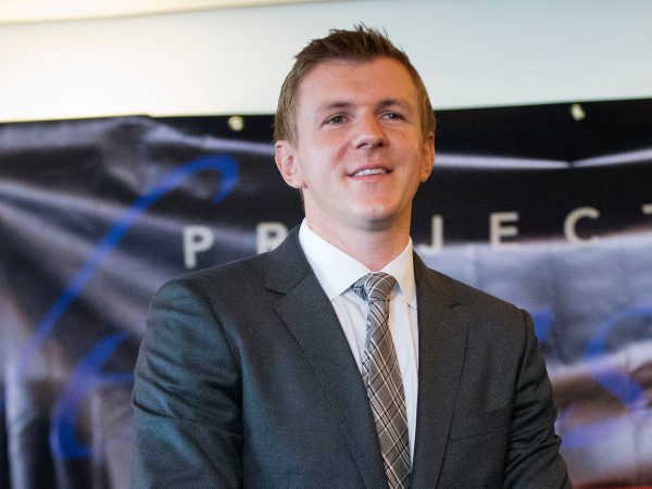 James O'Keefe, President of Project Veritas Action, waits to be introduced during a news conference at the National Press Club in Washington, Tuesday, Sept. 1, 2015. (AP Photo/Pablo Martinez Monsivais)