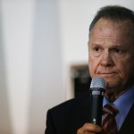 Former Alabama Chief Justice and U.S. Senate candidate Roy Moore speaks at  a campaign rally, Monday, Nov. 27, 2017, in Henagar, Ala. (AP Photo/Brynn Anderson)
