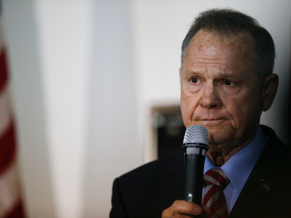 Former Alabama Chief Justice and U.S. Senate candidate Roy Moore speaks at  a campaign rally, Monday, Nov. 27, 2017, in Henagar, Ala. (AP Photo/Brynn Anderson)