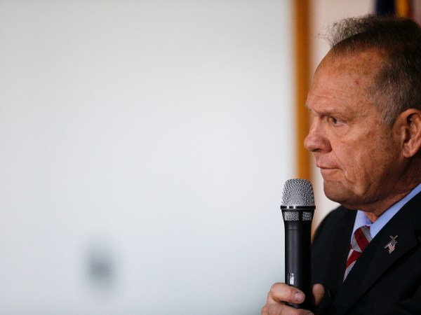 Former Alabama Chief Justice and U.S. Senate candidate Roy Moore speaks at  a campaign rally, Monday, Nov. 27, 2017, in Henagar, Ala. (AP Photo/Brynn Anderson)