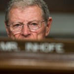 UNITED STATES - APRIL 27: Sen. James Inhofe, R-Okla., attends a Senate Armed Services Committee hearing in Dirksen Building titled "United States Pacific Command and United States Forces Korea," which featured testimony by Navy Adm. Harry Harris Jr., commander of the U.S. Pacific Command on April 27, 2017. (Photo By Tom Williams/CQ Roll Call)