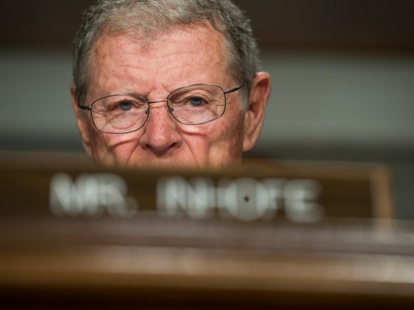 UNITED STATES - APRIL 27: Sen. James Inhofe, R-Okla., attends a Senate Armed Services Committee hearing in Dirksen Building titled "United States Pacific Command and United States Forces Korea," which featured testimony by Navy Adm. Harry Harris Jr., commander of the U.S. Pacific Command on April 27, 2017. (Photo By Tom Williams/CQ Roll Call)