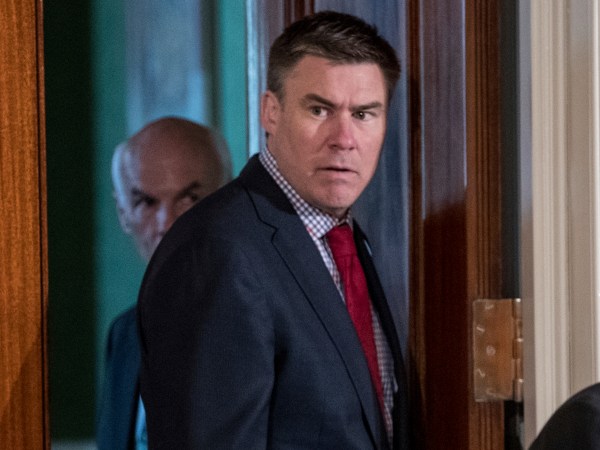 White House Communications Director Mike Dubke, center, accompanied by White House press secretary Sean Spicer, right, arrives for a news conference with President Donald Trump and Italian Prime Minister Paolo Gentiloni in the East Room of the White House in Washington, Thursday, April 20, 2017. Mike Dubke has resigned as White House communications director. (AP Photo/Andrew Harnik)