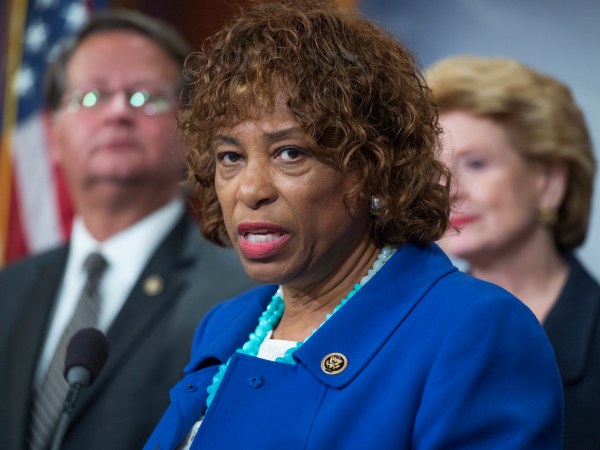 UNITED STATES - SEPTEMBER 27: Rep. Brenda Lawrence, D-Mich., speaks at a news conference in the Capitol to call for aid for the Flint water crisis be included in the government funding bill, September 27, 2016. Sens. Gary Peters, D-Mich., and Debbie Stabenow, D-Mich., also appear. (Photo By Tom Williams/CQ Roll Call) (CQ Roll Call via AP Images)