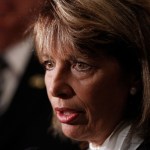 FILE - In this Aug. 30, 2011 file photo, Rep. Jackie Speier, D-Calif., talks to reporters in Washington. A divided Armed Services Committee, in which Speier is a member, backed the provision in a sweeping defense policy bill that the full House will consider next month, touching off a provocative debate about the role of women in the military.(AP Photo/Charles Dharapak, File)