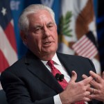 Secretary of State Rex Tillerson participates in a conversation with Wilson Center President and CEO Jane Harman at Wilson Center in Washington, Tuesday, Nov. 28, 2017. (AP Photo/Sait Serkan Gurbuz)