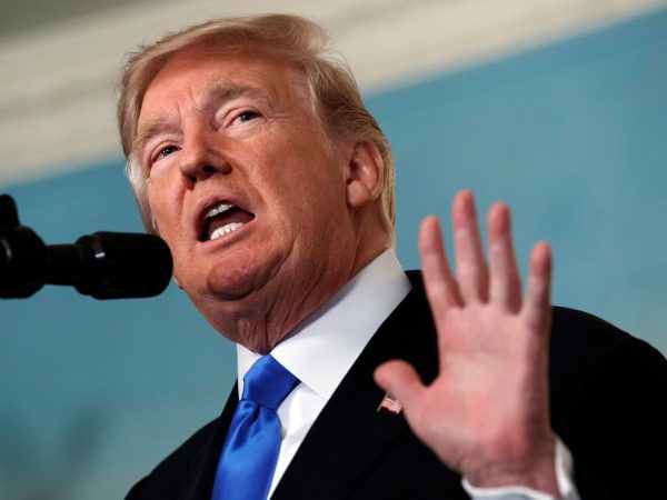 President Donald Trump delivers a statement to officially recognize Jerusalem as the capital of Israel, in the Diplomatic Reception Room of the White House, Wednesday, Dec. 6, 2017, in Washington. (AP Photo/Evan Vucci)