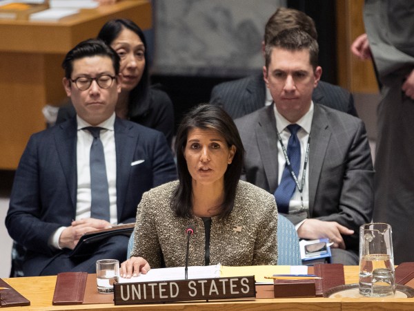 American Ambassador to the United Nations Nikki Haley speaks during a Security Council meeting on the situation in North Korea, Wednesday, Nov. 29, 2017 at United Nations headquarters.  (AP Photo/Mary Altaffer)
