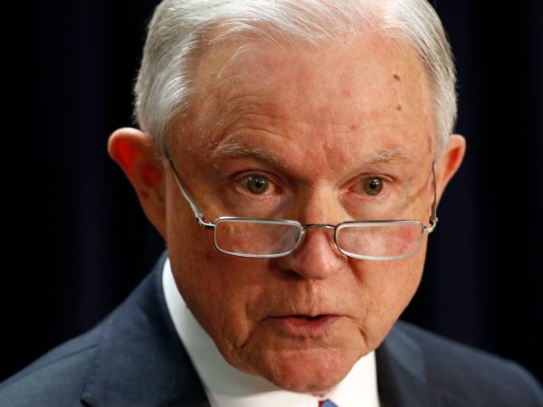 Attorney General Jeff Sessions speaks at a news conference in Baltimore, Tuesday, Dec. 12, 2017, to announce efforts to combat the MS-13 street gang with law enforcement and immigration actions. (AP Photo/Patrick Semansky)