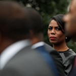 White House Director of communications for the Office of Public Liaison Omarosa Manigault stands with the of leaders of Historically Black Colleges and Universities (HBCU) outside the West Wing of the White House in Washington, Tuesday, Feb. 28, 2017. President Donald Trump signed an executive order Tuesday aimed at signaling his commitment to historically black colleges and universities, saying that those schools will be "an absolute priority for this White House."(AP Photo/Pablo Martinez Monsivais)