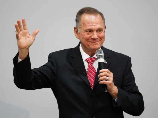 Former Alabama Chief Justice and U.S. Senate candidate Roy Moore speaks at a revival, Tuesday, Nov. 14, 2017, in Jackson, Ala. (AP Photo/Brynn Anderson)
