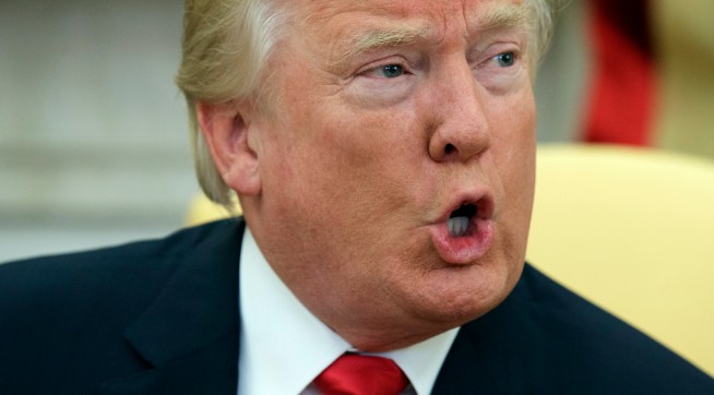 President Donald Trump speaks during a meeting with Bahrain’s Crown Prince Salman bin Hamad Al Khalifa in the Oval Office of the White House, Thursday, Nov. 30, 2017, in Washington. (AP Photo/Evan Vucci)