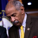 FILE -- In this file photo from Tuesday, Feb. 14, 2017, Rep. John Conyers, D-Mich., attends a news conference about the investigation into President Donald Trump's relationship with Russia, on Capitol Hill in Washington. House Minority Leader Nancy Pelosi, D-Calif., the top Democrat in the House, said today, Thursday, Nov. 30, 2017, that Rep. Conyers, should resign in the face of multiple accusations of sexual misconduct, calling them serious, disappointing and very credible.    (AP Photo/J. Scott Applewhite, file)