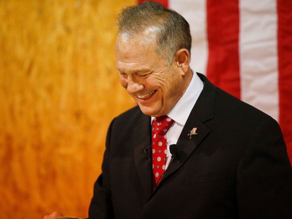 Former Alabama Chief Justice and U.S. Senate candidate Roy Moore speaks at a campaign rally, Thursday, Nov. 30, 2017 in Dora, Ala. (AP Photo/Brynn Anderson)