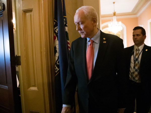 Sen. Orrin Hatch, R-Utah, chairman of the tax-writing Finance Committee, arrives at the office of Senate Majority Leader Mitch McConnell, R-Ky., to work on the stalled GOP effort to overhaul the tax code, on Capitol Hill in  Washington, Friday, Dec. 1, 2017.  (AP Photo/J. Scott Applewhite)