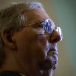 UNITED STATES - DECEMBER 12: Senate Majority Leader Mitch McConnell, R-Ky., conducts a news conference after the Senate Policy luncheons in the Capitol on December 12, 2017. (Photo By Tom Williams/CQ Roll Call)