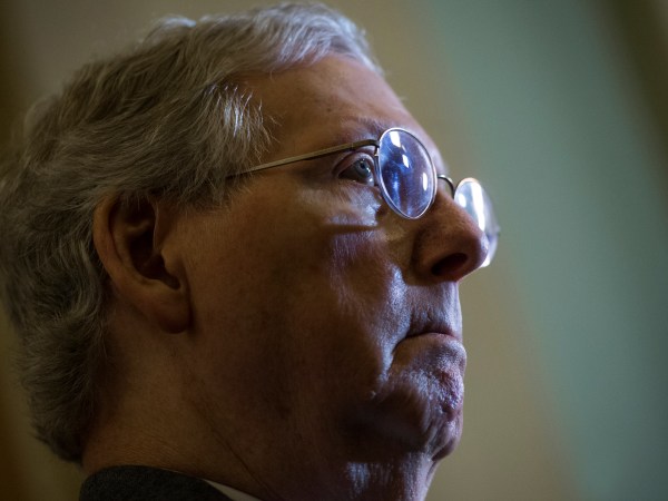 UNITED STATES - DECEMBER 12: Senate Majority Leader Mitch McConnell, R-Ky., conducts a news conference after the Senate Policy luncheons in the Capitol on December 12, 2017. (Photo By Tom Williams/CQ Roll Call)